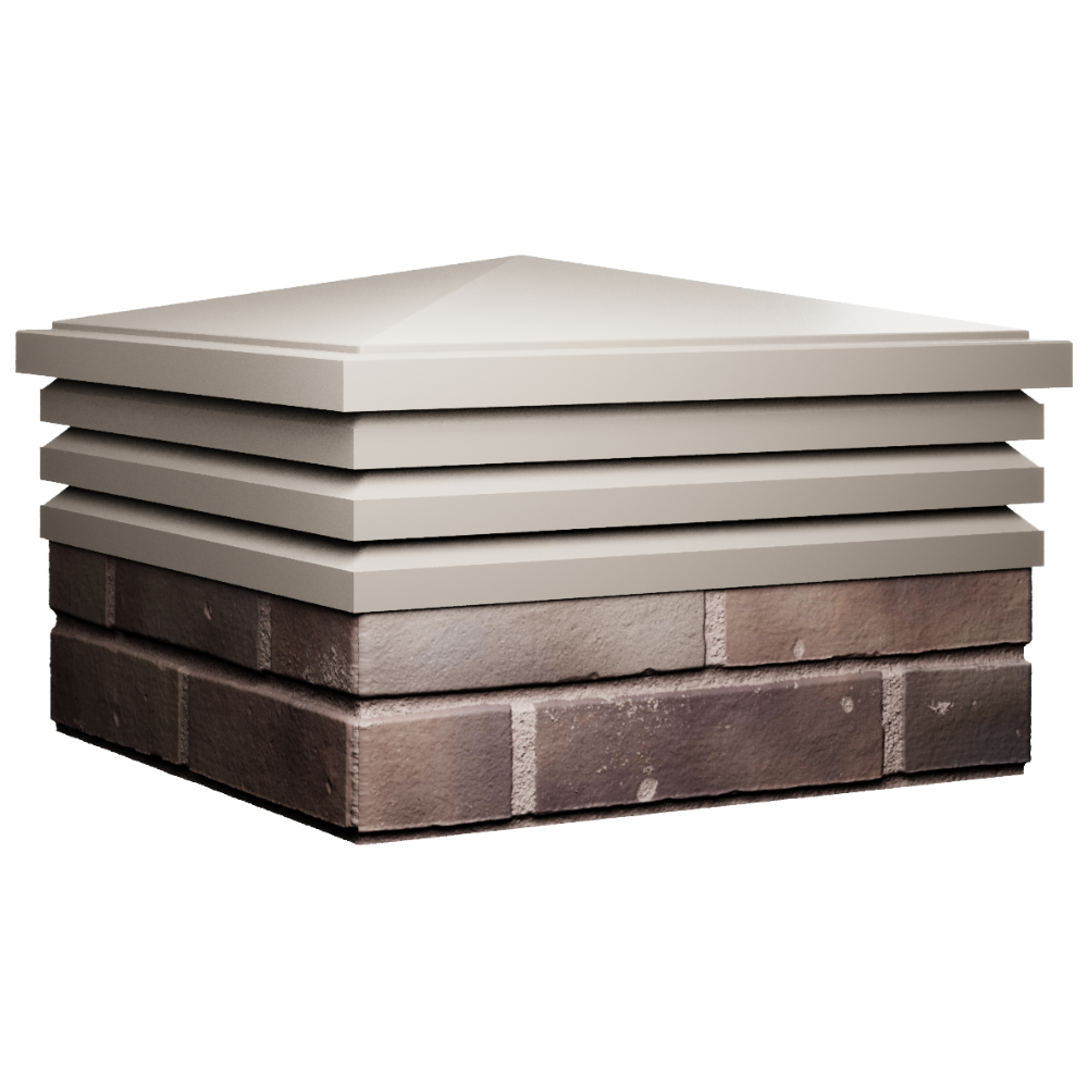 Колпак Zking Бона ХайТек Бежевый на столб 2х2 кирпича (513х513мм) в Каменске-Уральском фото