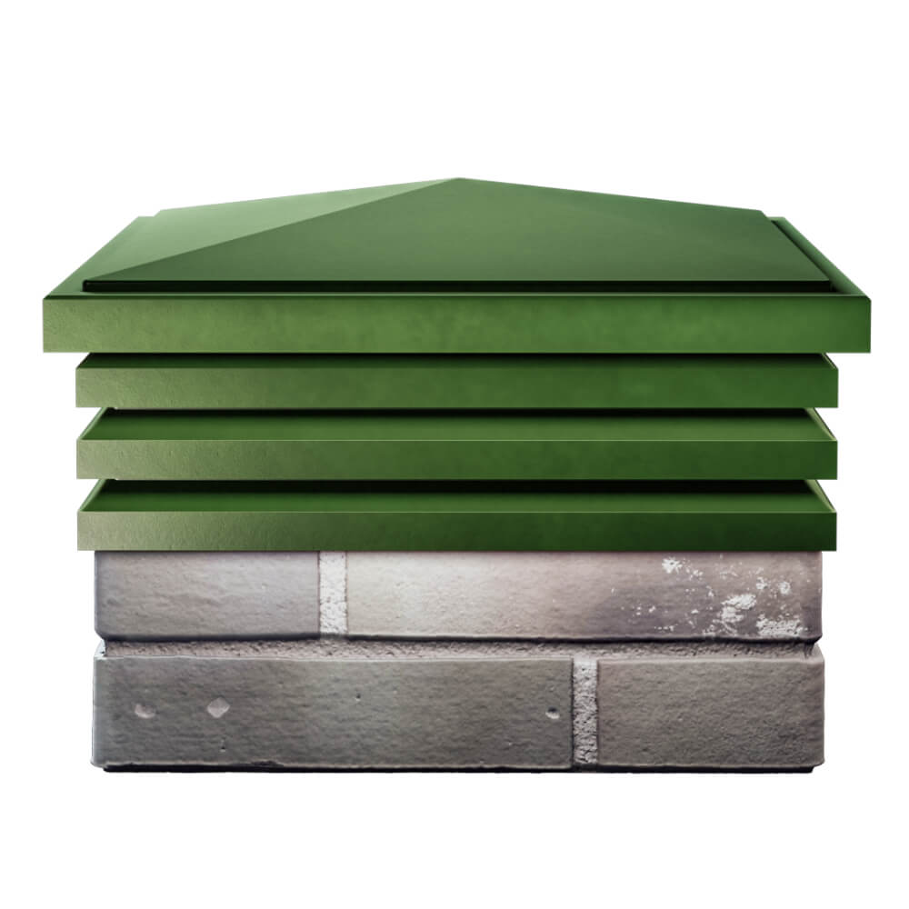 Колпак Zking Бона ХайТек Зеленый на столб 1.5х1.5 кирпича (385х385мм) Каменск-Уральский фото