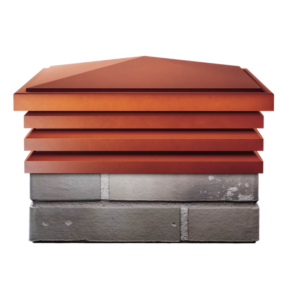 Колпак Zking Бона ХайТек Красный на столб 1.5х1.5 кирпича (385х385мм) Каменск-Уральский фото