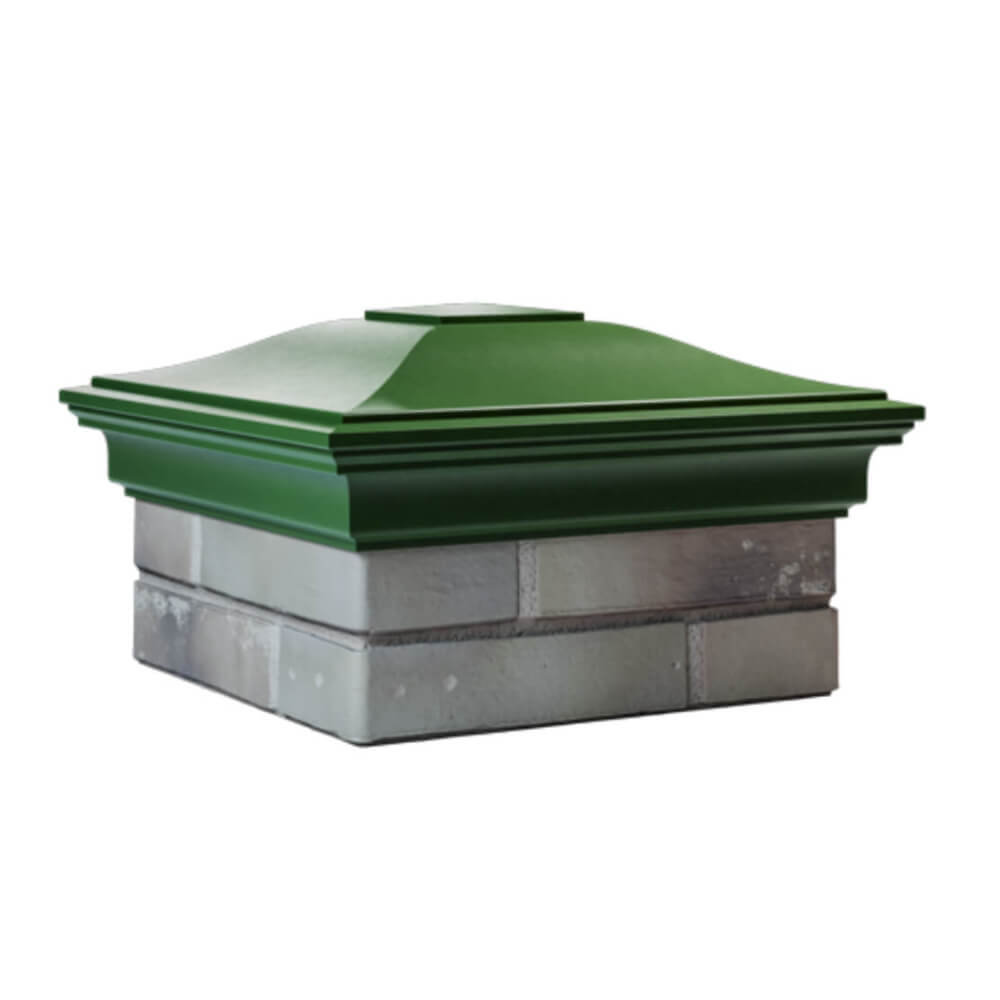 Колпак Zking Монблан Зеленый на столб 1.5х1.5 еврокирпича 0.7НФ (355х355мм) в Каменске-Уральском фото