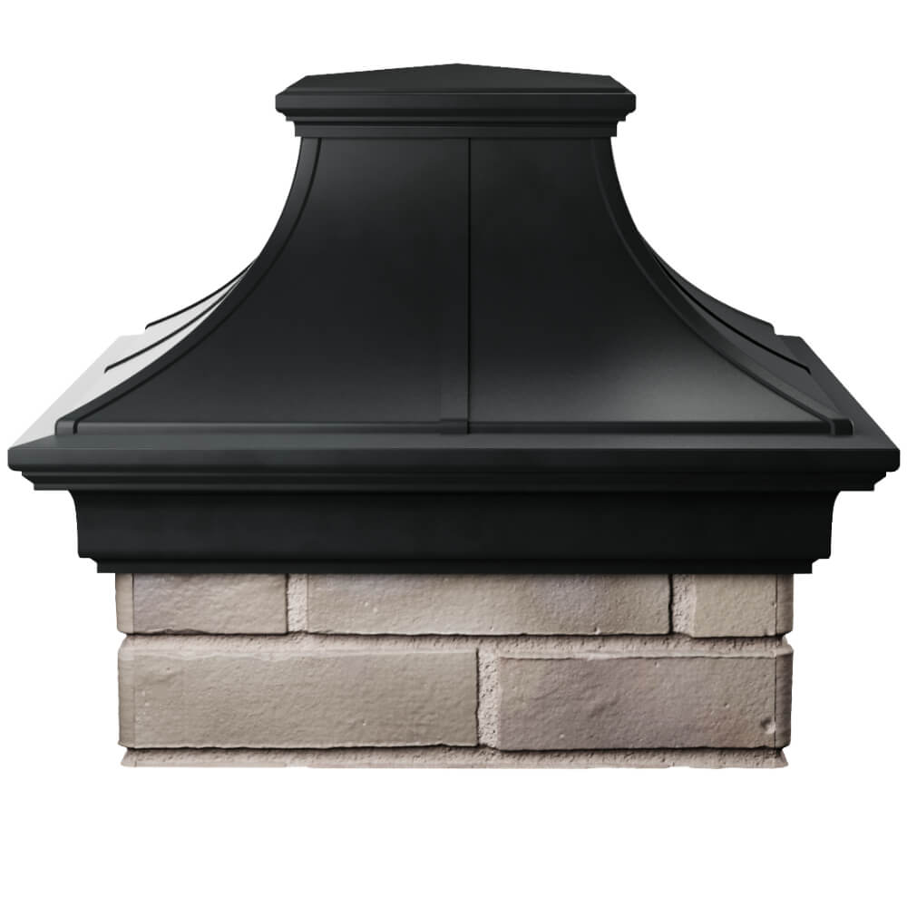 Колпак Zking Монблан Премиум Черный на столб 1.5х1.5 кирпича (385х385мм) Каменск-Уральский фото