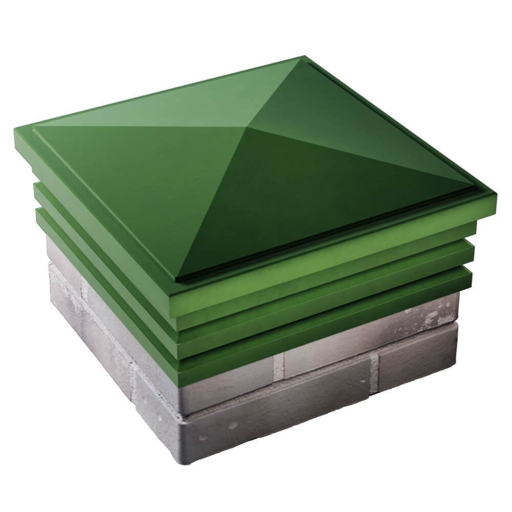 Колпак Zking Бона ХайТек Зеленый на столб 1.5х1.5 кирпича (385х385мм) в Каменске-Уральском фото