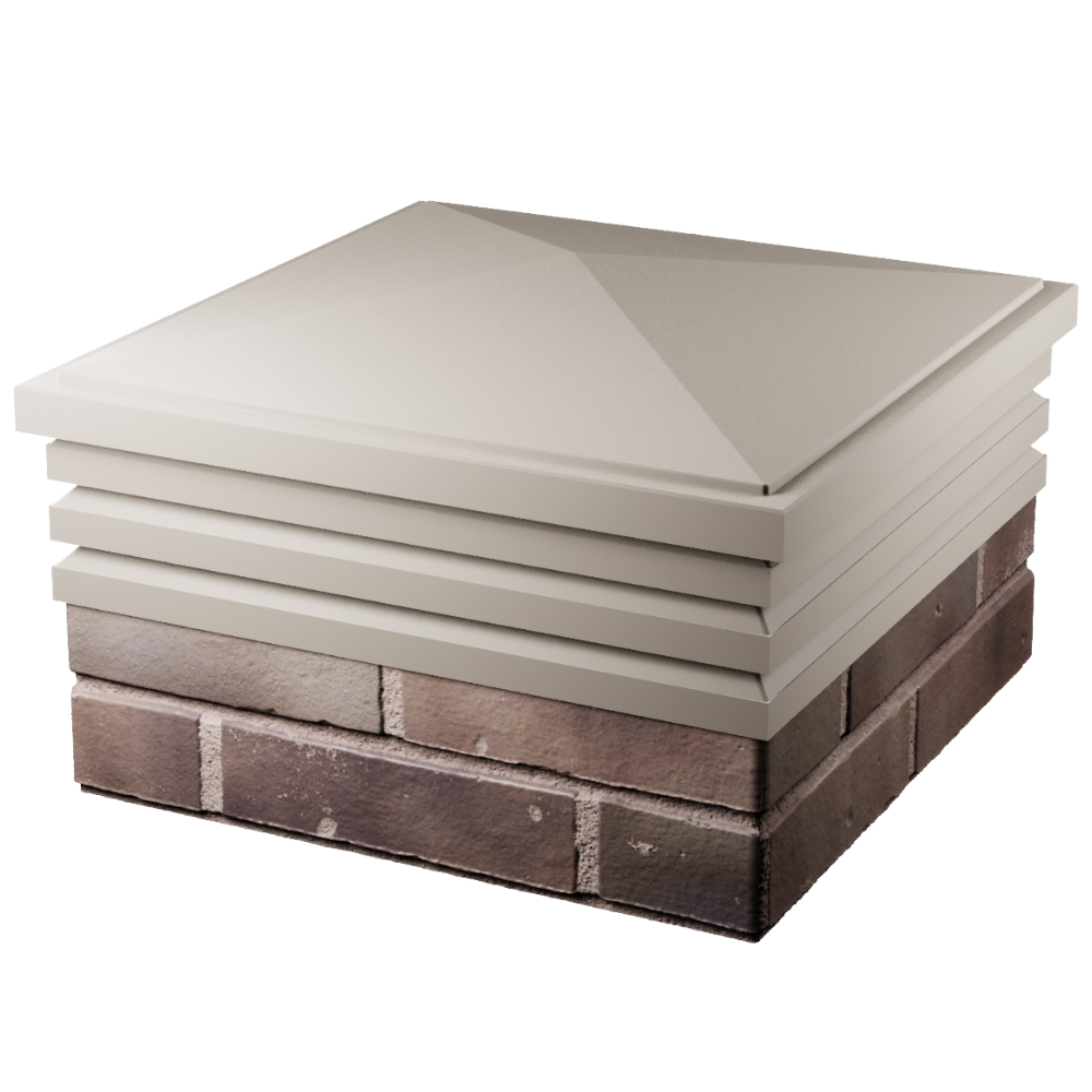 Колпак Zking Бона ХайТек Бежевый на столб 2х2 кирпича (513х513мм) в Каменске-Уральском фото