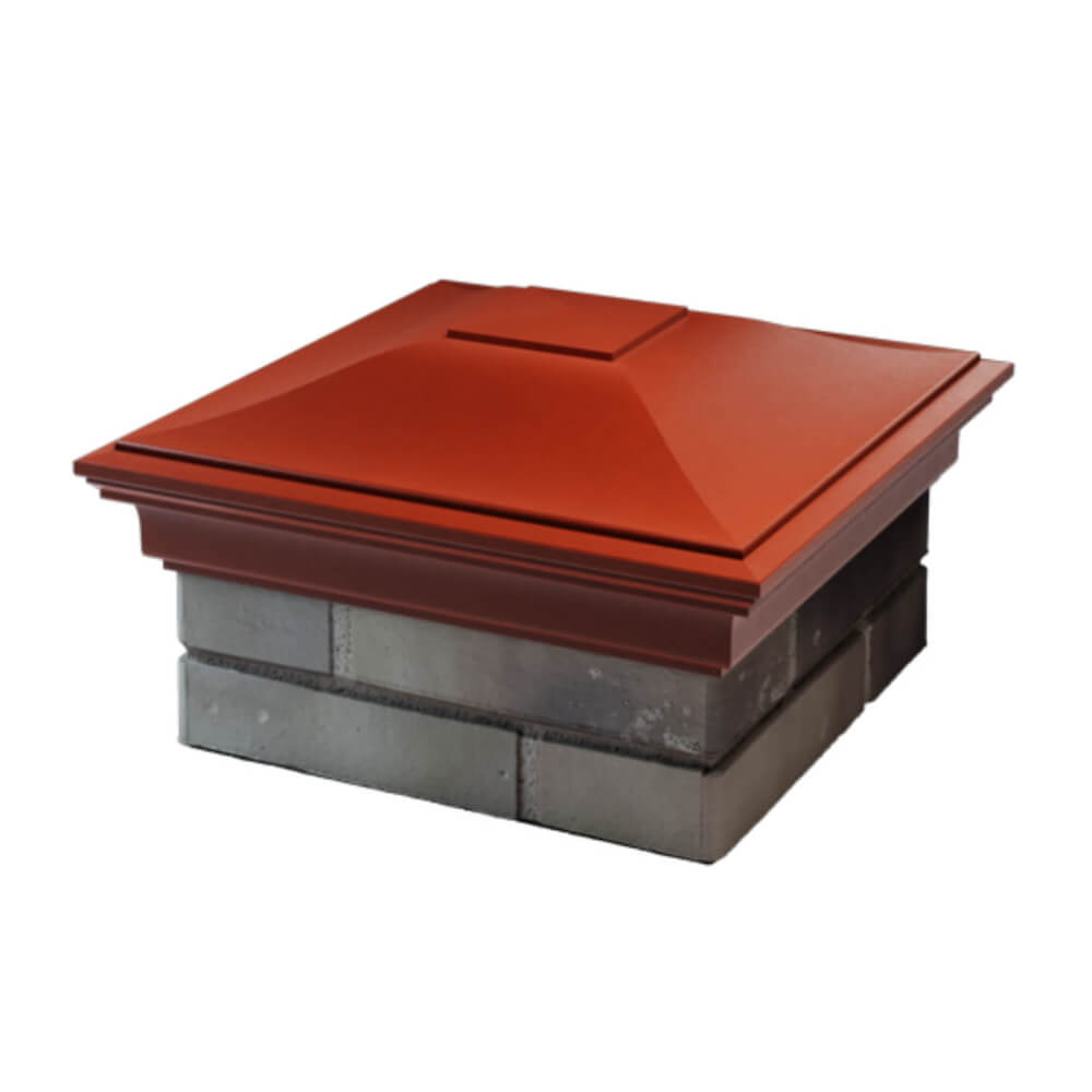 Колпак Zking Монблан Красный на столб 1.5х1.5 еврокирпича 0.7НФ (355х355мм) в Каменске-Уральском фото