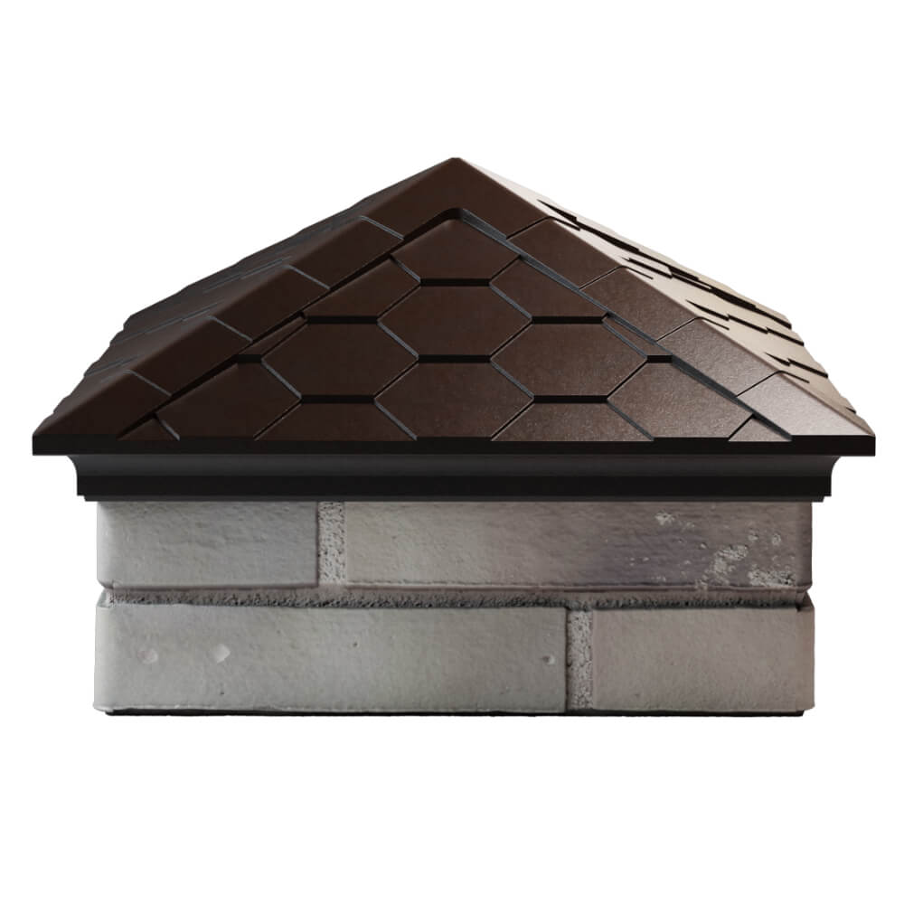 Колпак Zking Эверест Коричневый на столб 1.5х1.5 кирпича (390х390мм) Каменск-Уральский фото