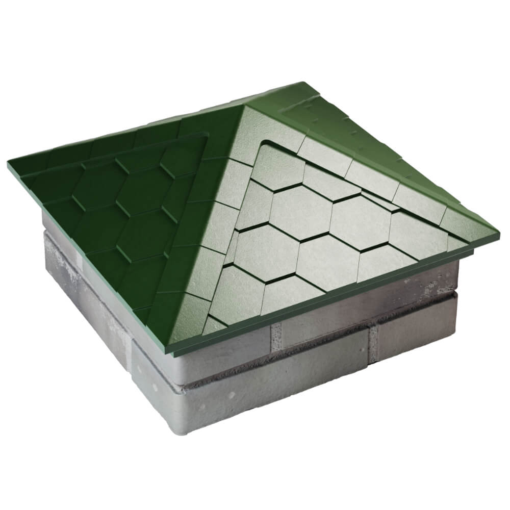 Колпак Zking Эверест Зеленый на столб 1.5х1.5 кирпича (390х390мм) в Каменске-Уральском фото