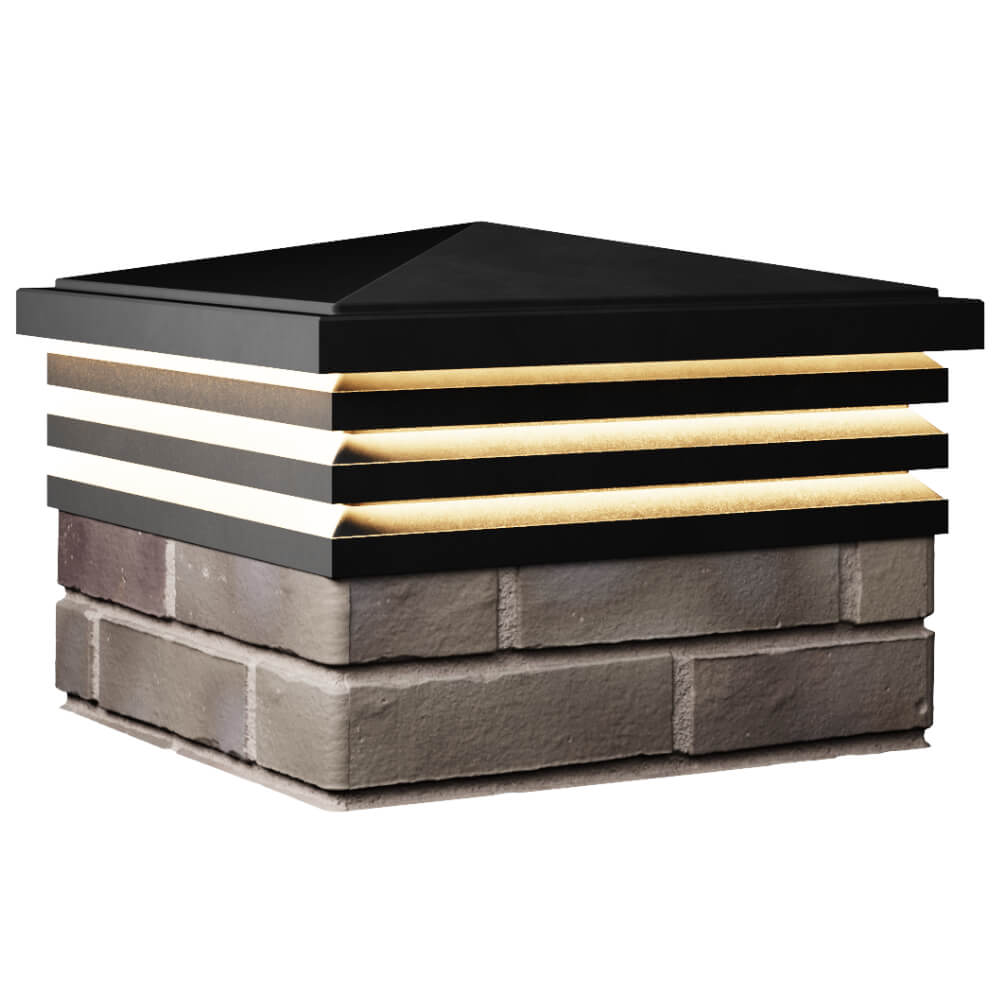 Колпак Zking Бона ХайТек Черный на столб 1.5х1.5 кирпича (385х385мм) с подсветкой в Каменске-Уральском фото