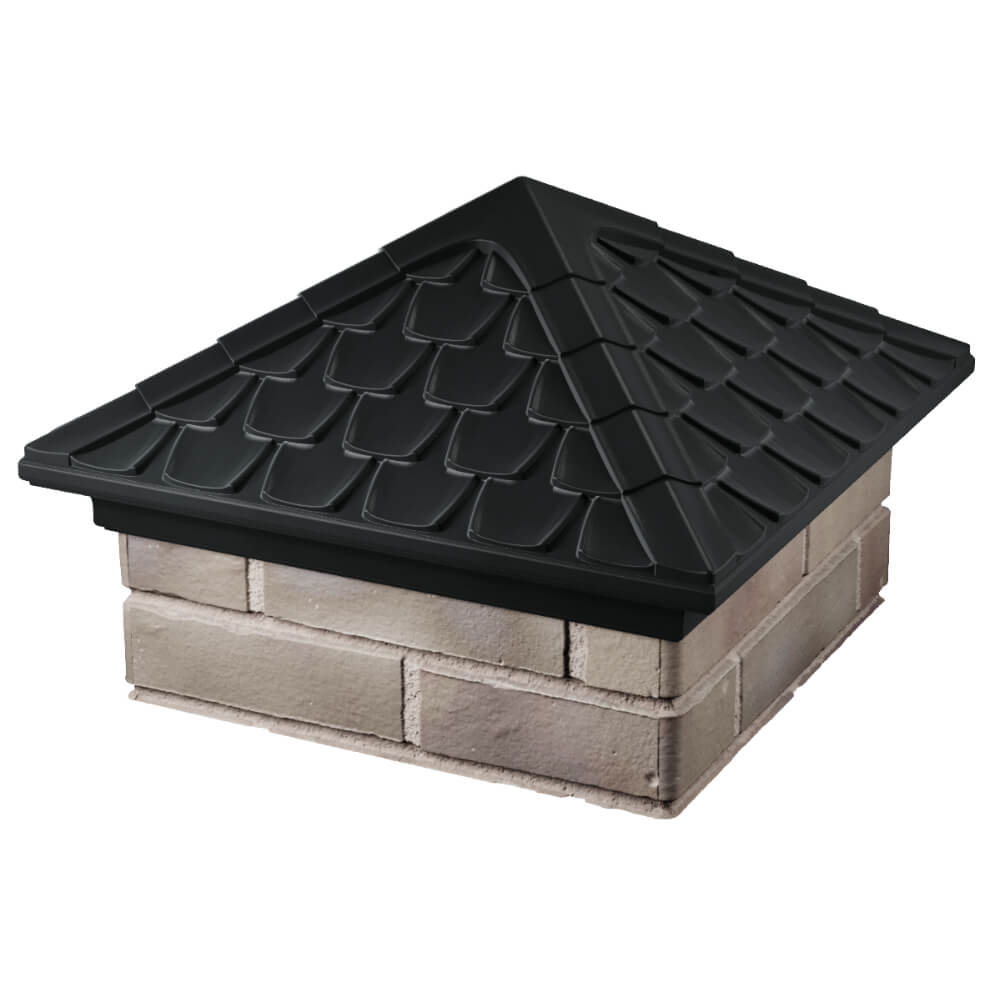 Колпак Zking Эльбрус Черный на столб 1.5х1.5 кирпича (385х385мм) в Каменске-Уральском фото