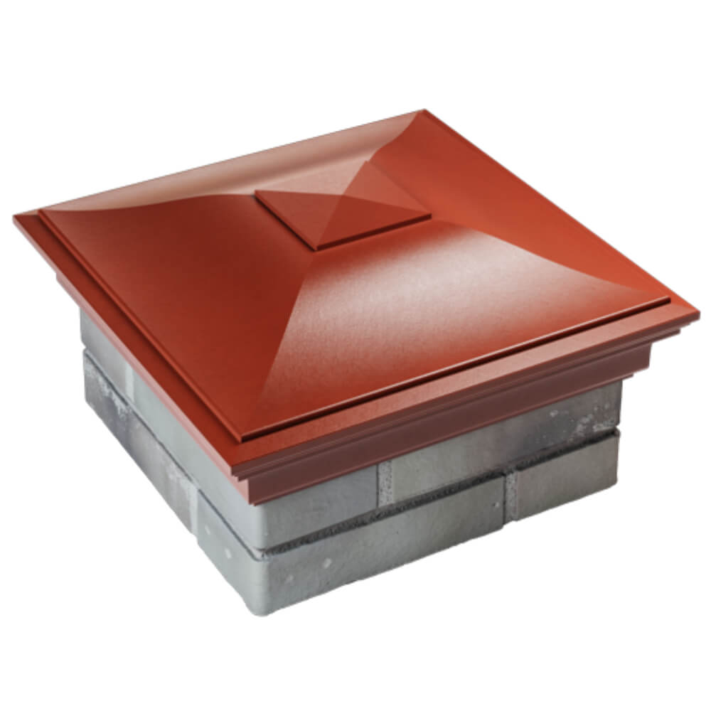 Колпак Zking Монблан Красный на столб 1.5х1.5 кирпича (385х385мм) в Каменске-Уральском фото