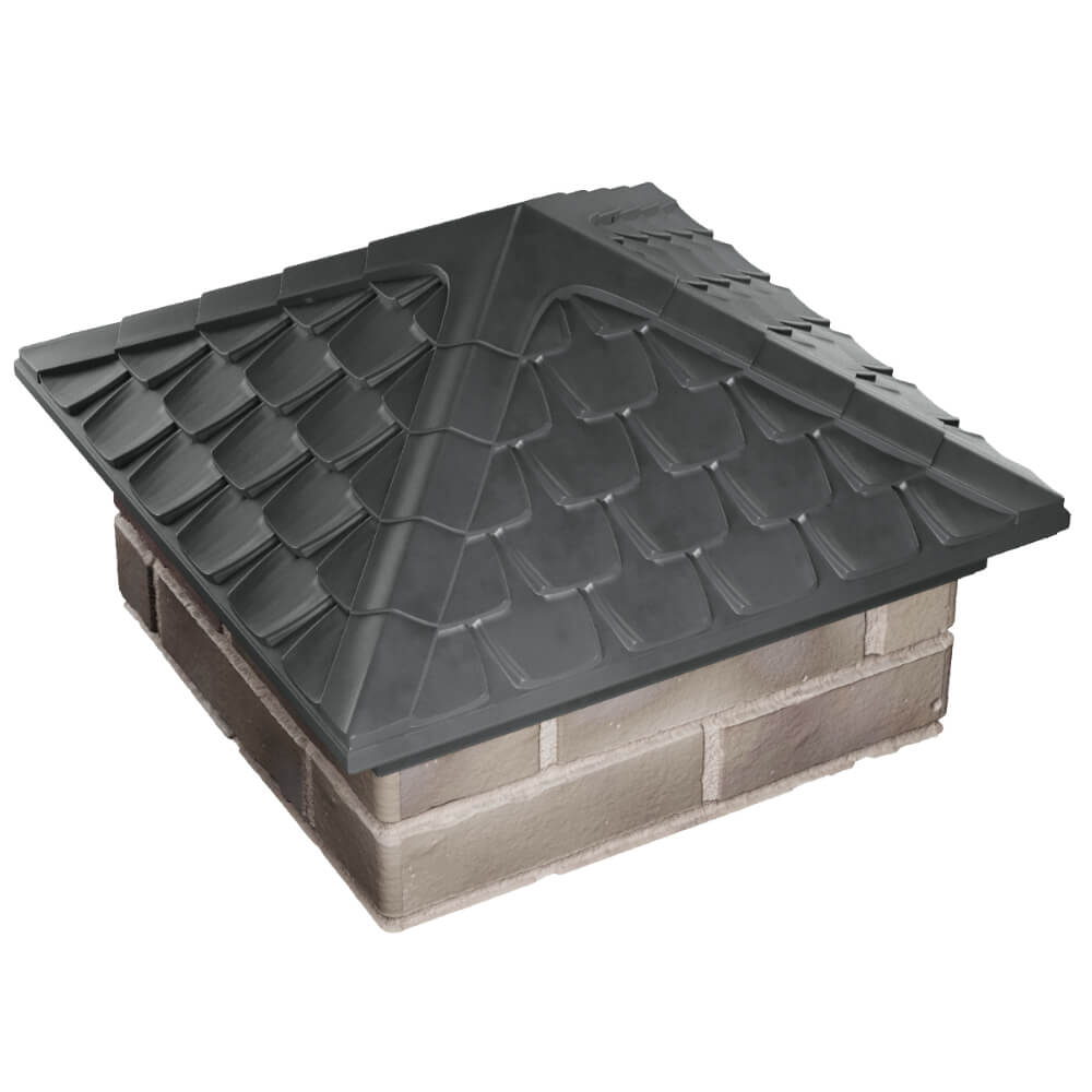 Колпак Zking Эльбрус Серый на столб 1.5х1.5 кирпича (385х385мм) в Каменске-Уральском фото