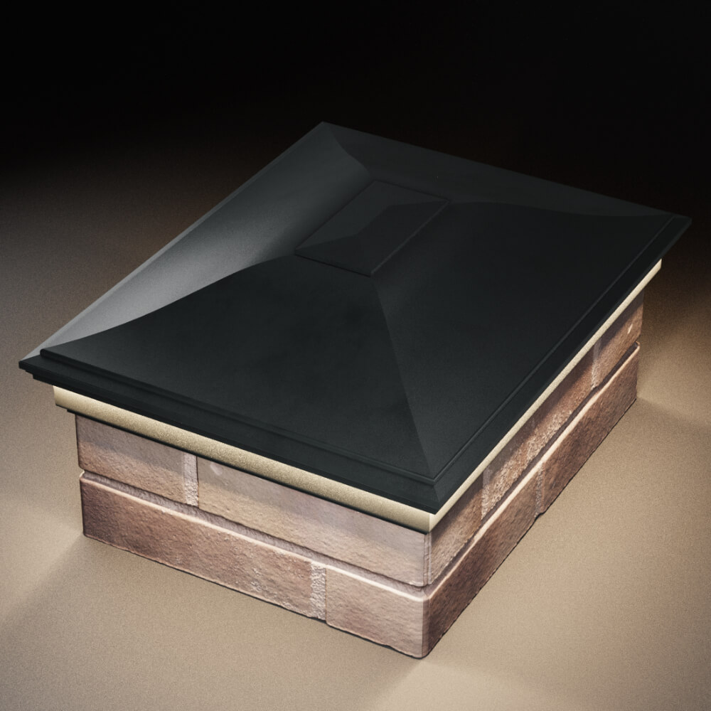 Колпак Zking Монблан Черный на столб 2х1.5 кирпича (515х385мм) c подсветкой в Каменске-Уральском фото