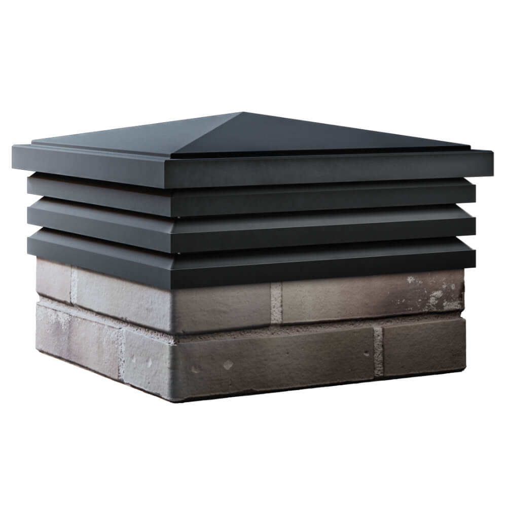 Колпак Zking Бона ХайТек Черный на столб 1.5х1.5 кирпича (385х385мм) в Каменске-Уральском фото