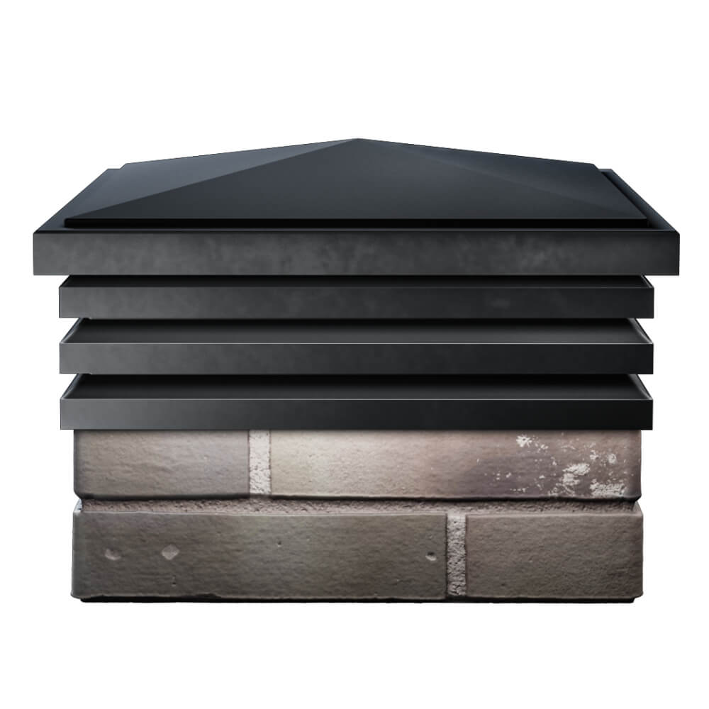 Колпак Zking Бона ХайТек Черный на столб 1.5х1.5 кирпича (385х385мм) Каменск-Уральский фото