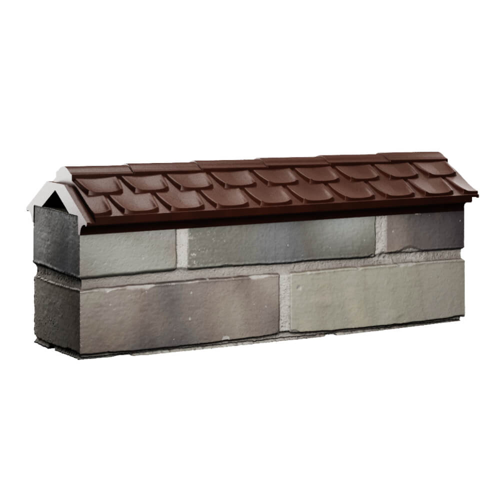 Парапет Zking Эльбрус Коричневый с посадкой на 0.5 кирпича (130мм) Каменск-Уральский фото