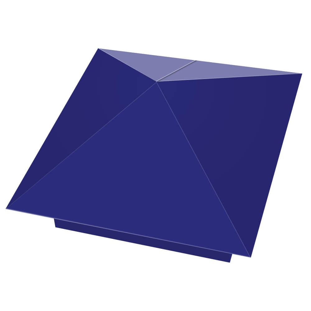 Колпак металлический 400х400мм RAL5002 Синий Ультрамарин заборный Каменск-Уральский фото