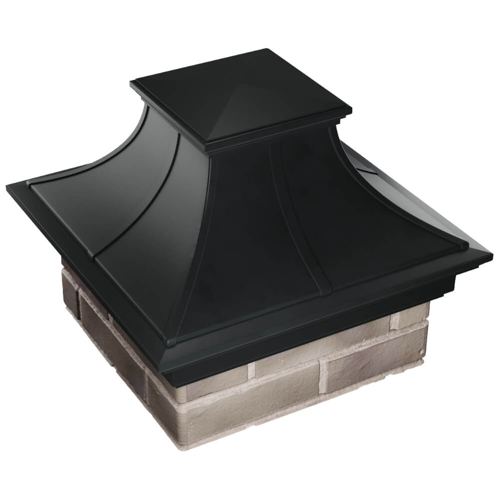 Колпак Zking Монблан Премиум Черный на столб 1.5х1.5 кирпича (385х385мм) в Каменске-Уральском фото