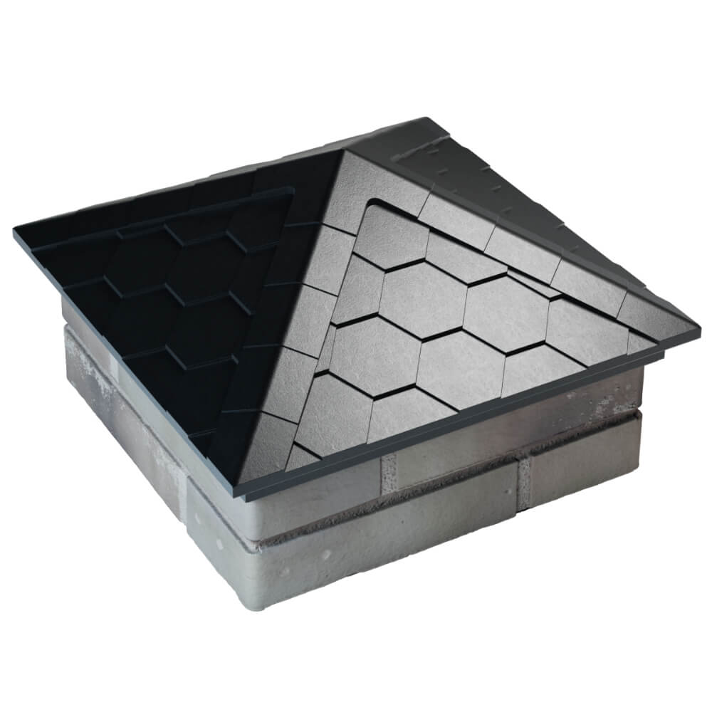 Колпак Zking Эверест Черный на столб 1.5х1.5 кирпича (390х390мм) в Каменске-Уральском фото