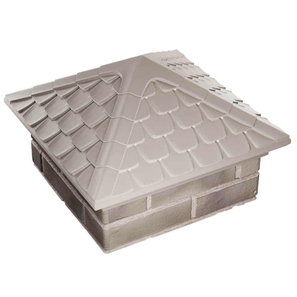 Колпак Zking Эльбрус Бежевый на столб 1.5х1.5 кирпича (385х385мм) в Каменске-Уральском фото