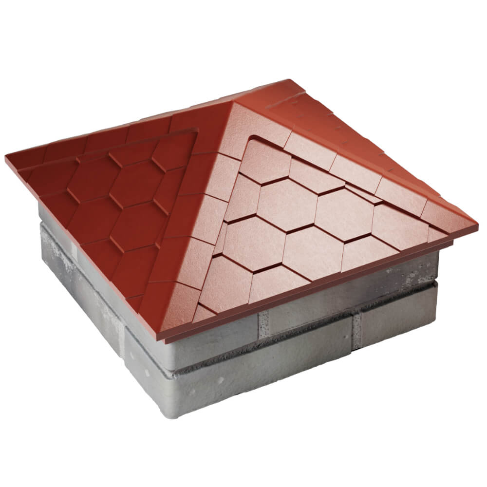 Колпак Zking Эверест Красный на столб 1.5х1.5 кирпича (390х390мм) в Каменске-Уральском фото