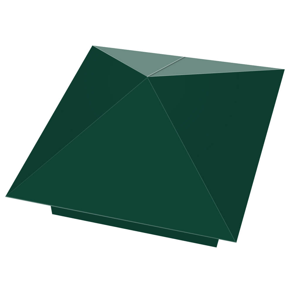 Колпак металлический 390х390мм RAL6005 Зеленый Мох заборный Каменск-Уральский фото