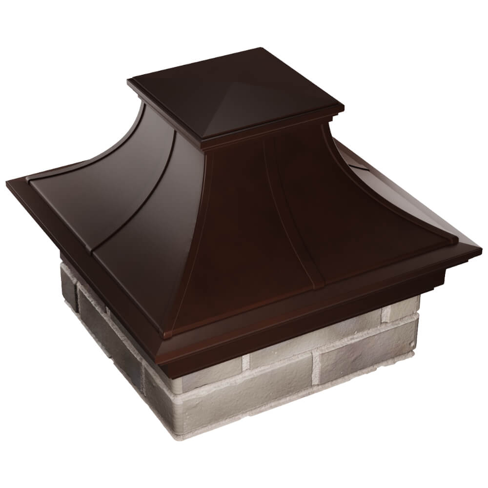 Колпак Zking Монблан Премиум Коричневый на столб 1.5х1.5 кирпича (385х385мм) в Каменске-Уральском фото