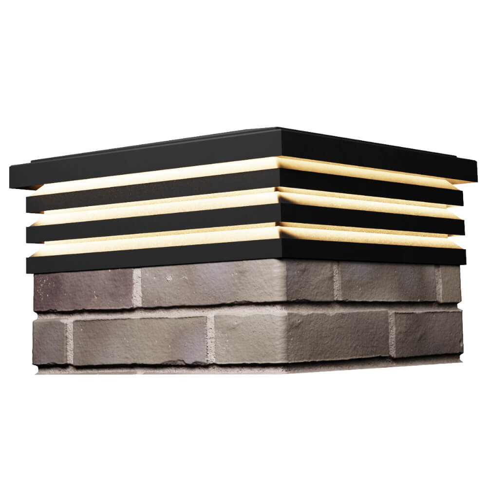 Колпак Zking Бона ХайТек Черный на столб 1.5х1.5 кирпича (385х385мм) с подсветкой в Каменске-Уральском фото