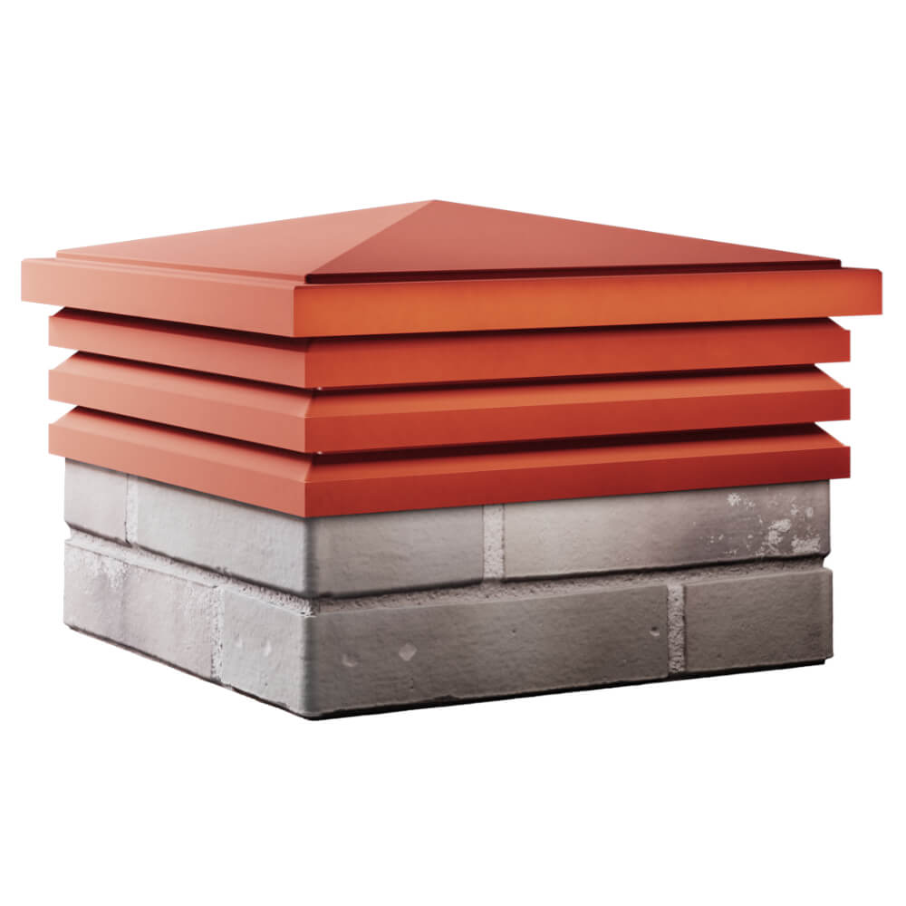 Колпак Zking Бона ХайТек Красный на столб 1.5х1.5 кирпича (385х385мм) в Каменске-Уральском фото