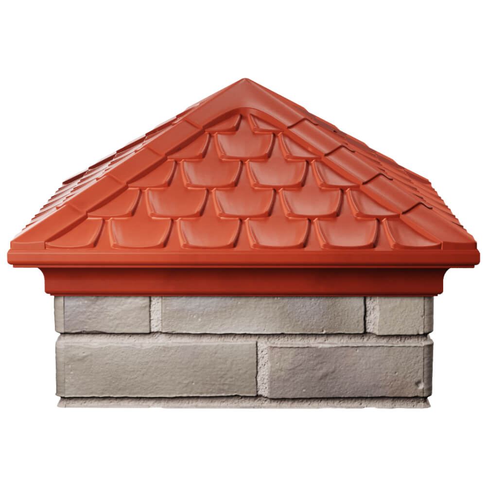 Колпак Zking Эльбрус Красный на столб 1.5х1.5 кирпича (385х385мм) Каменск-Уральский фото