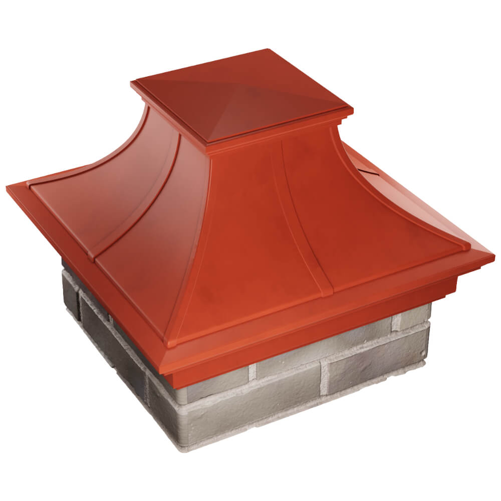 Колпак Zking Монблан Премиум Красный на столб 1.5х1.5 кирпича (385х385мм) в Каменске-Уральском фото