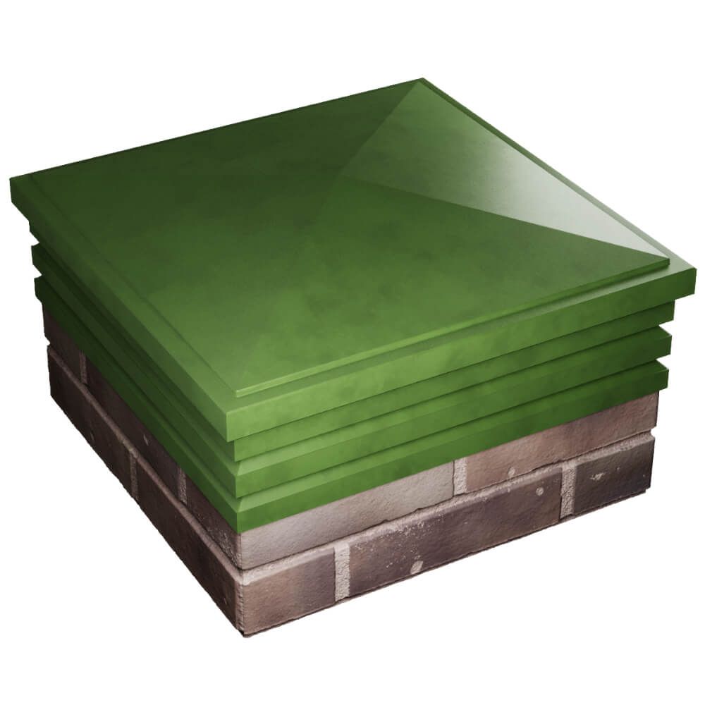 Колпак Zking Бона ХайТек Зеленый на столб 2х2 кирпича (513х513мм) в Каменске-Уральском фото