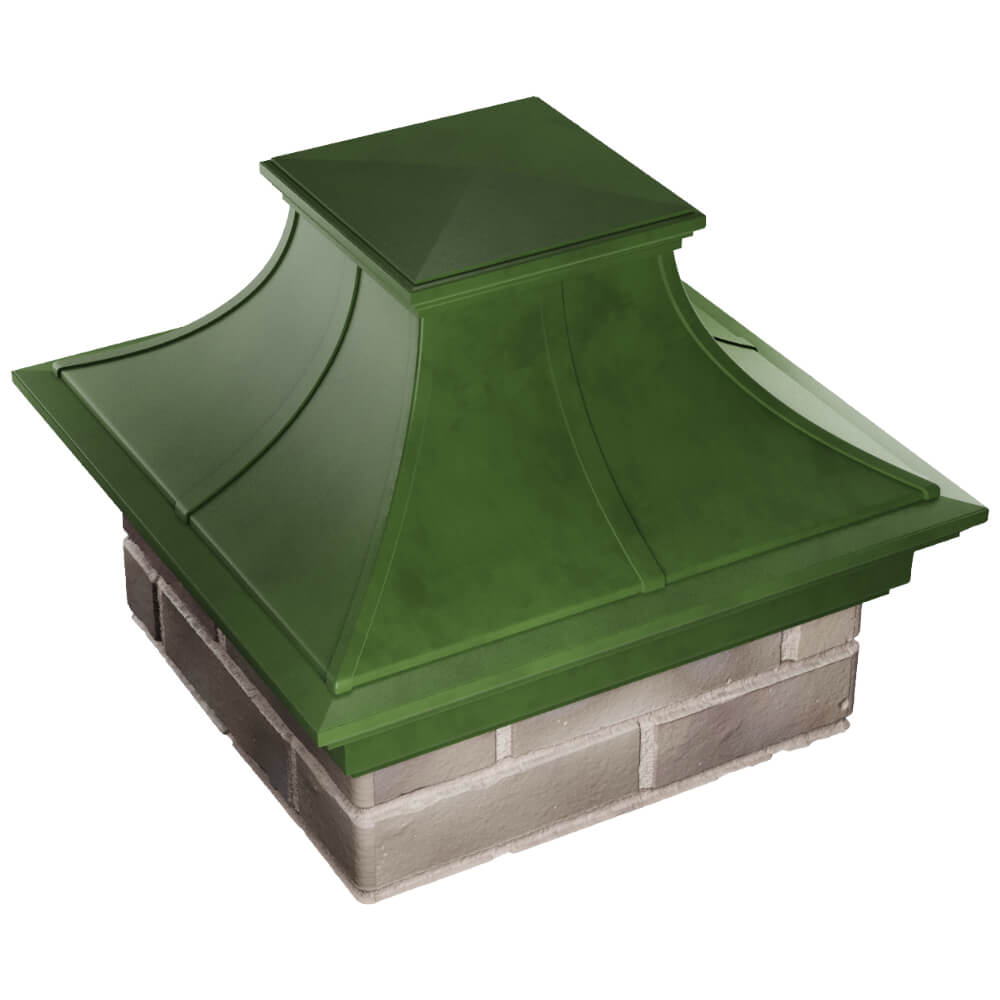 Колпак Zking Монблан Премиум Зеленый на столб 1.5х1.5 кирпича (385х385мм) в Каменске-Уральском фото