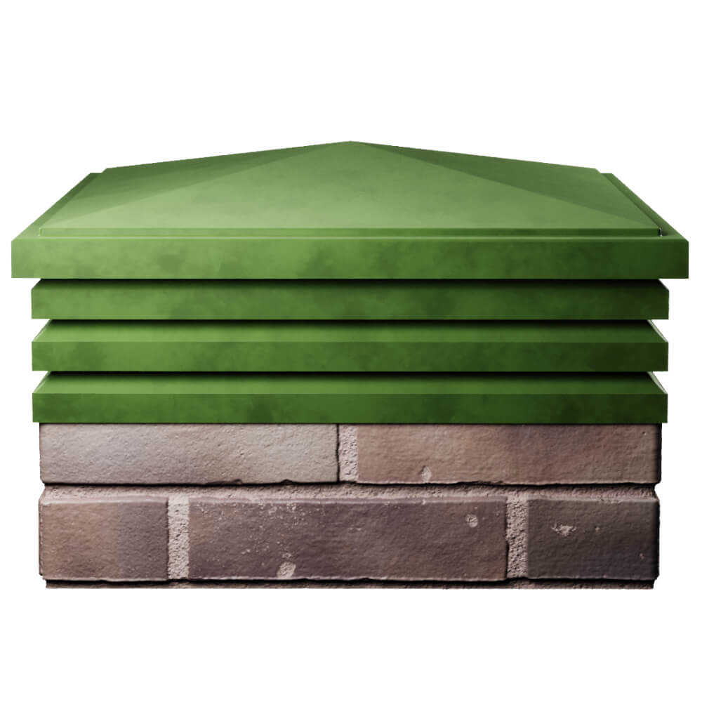 Колпак Zking Бона ХайТек Зеленый на столб 2х2 кирпича (513х513мм) Каменск-Уральский фото