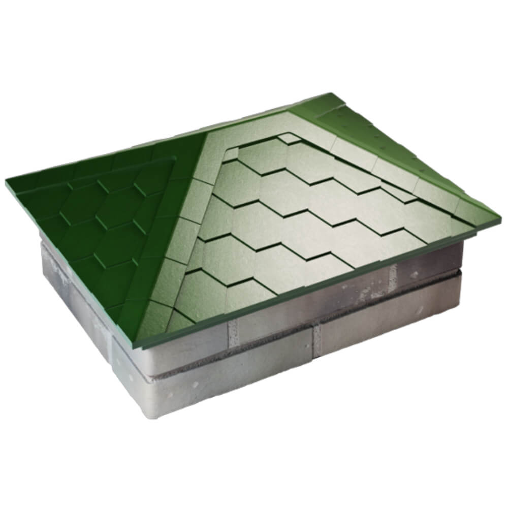 Колпак Zking Эверест Зеленый на столб 2х1.5 кирпича (520х390мм) Каменск-Уральский фото