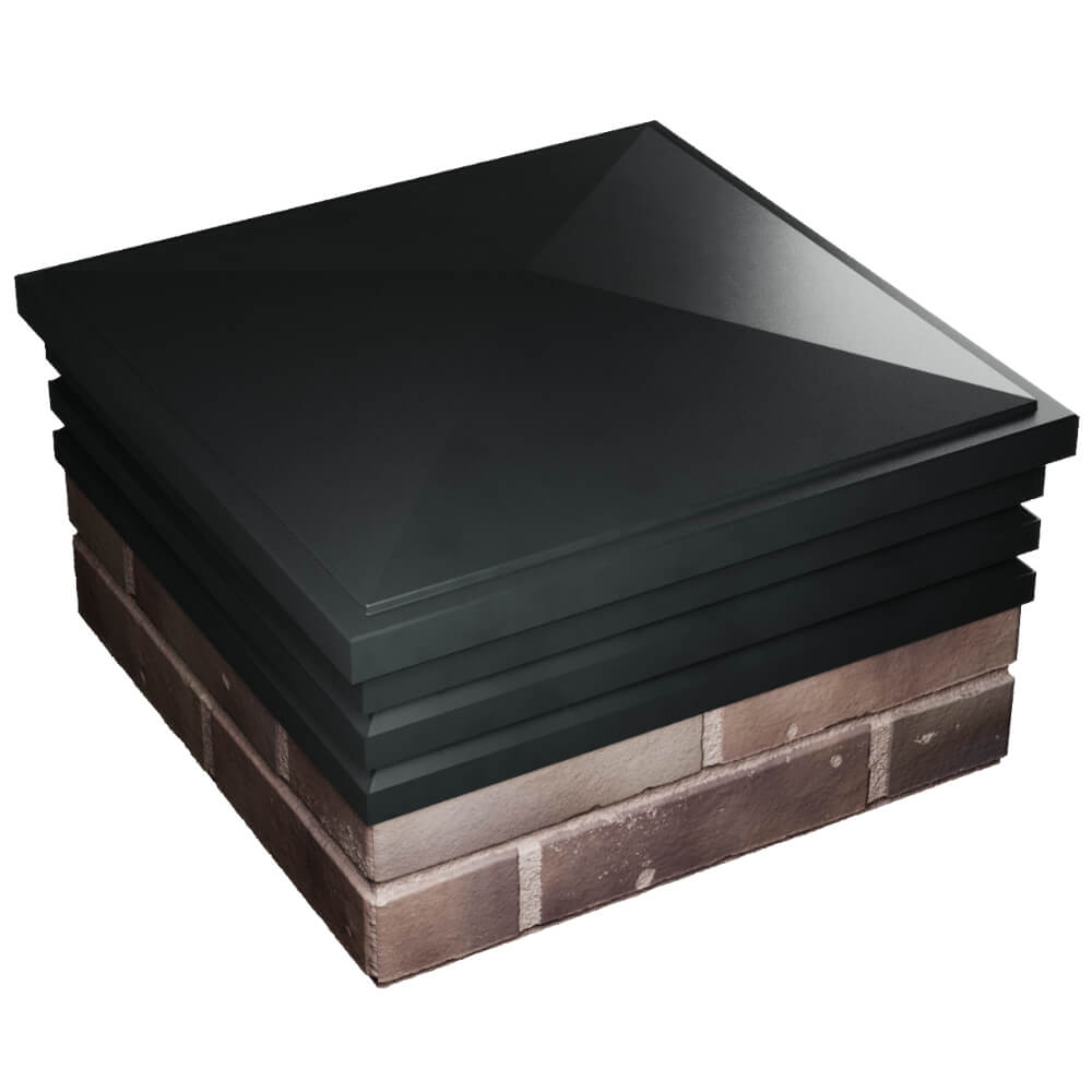 Колпак Zking Бона ХайТек Черный на столб 2х2 кирпича (513х513мм) в Каменске-Уральском фото