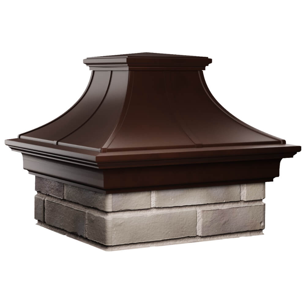 Колпак Zking Монблан Премиум Коричневый на столб 1.5х1.5 кирпича (385х385мм) в Каменске-Уральском фото