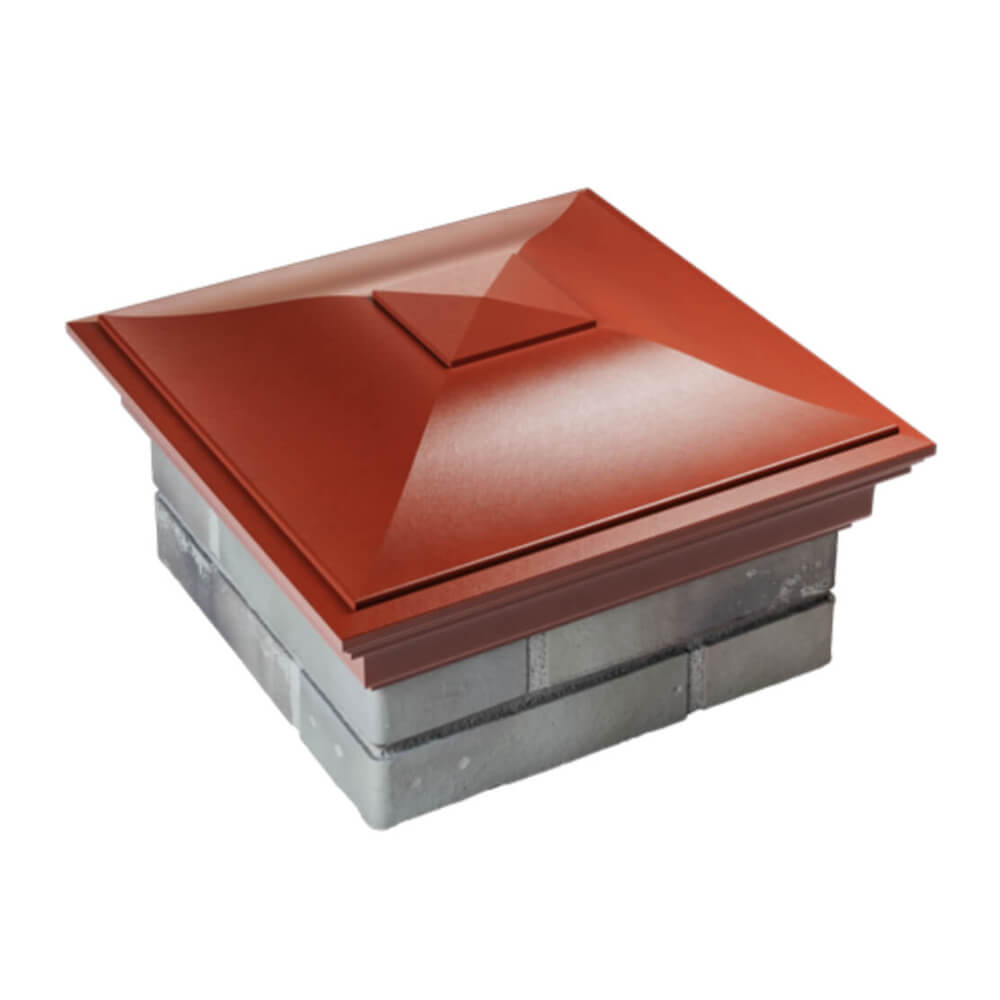 Колпак Zking Монблан Красный на столб 1.5х1.5 еврокирпича 0.7НФ (355х355мм) в Каменске-Уральском фото