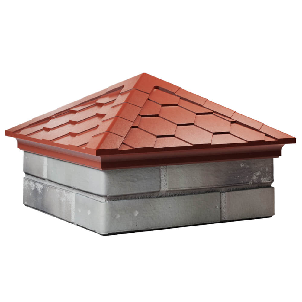 Колпак Zking Эверест Красный на столб 1.5х1.5 кирпича (390х390мм) в Каменске-Уральском фото