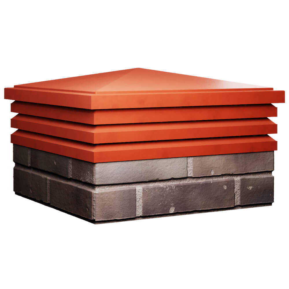 Колпак Zking Бона ХайТек Красный на столб 2х2 кирпича (513х513мм) в Каменске-Уральском фото