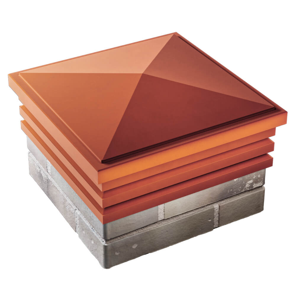 Колпак Zking Бона ХайТек Красный на столб 1.5х1.5 кирпича (385х385мм) в Каменске-Уральском фото