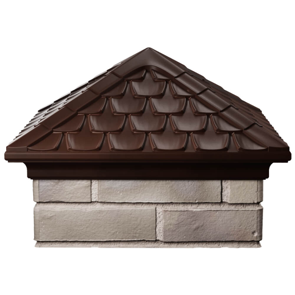 Колпак Zking Эльбрус Коричневый на столб 1.5х1.5 кирпича (385х385мм) Каменск-Уральский фото