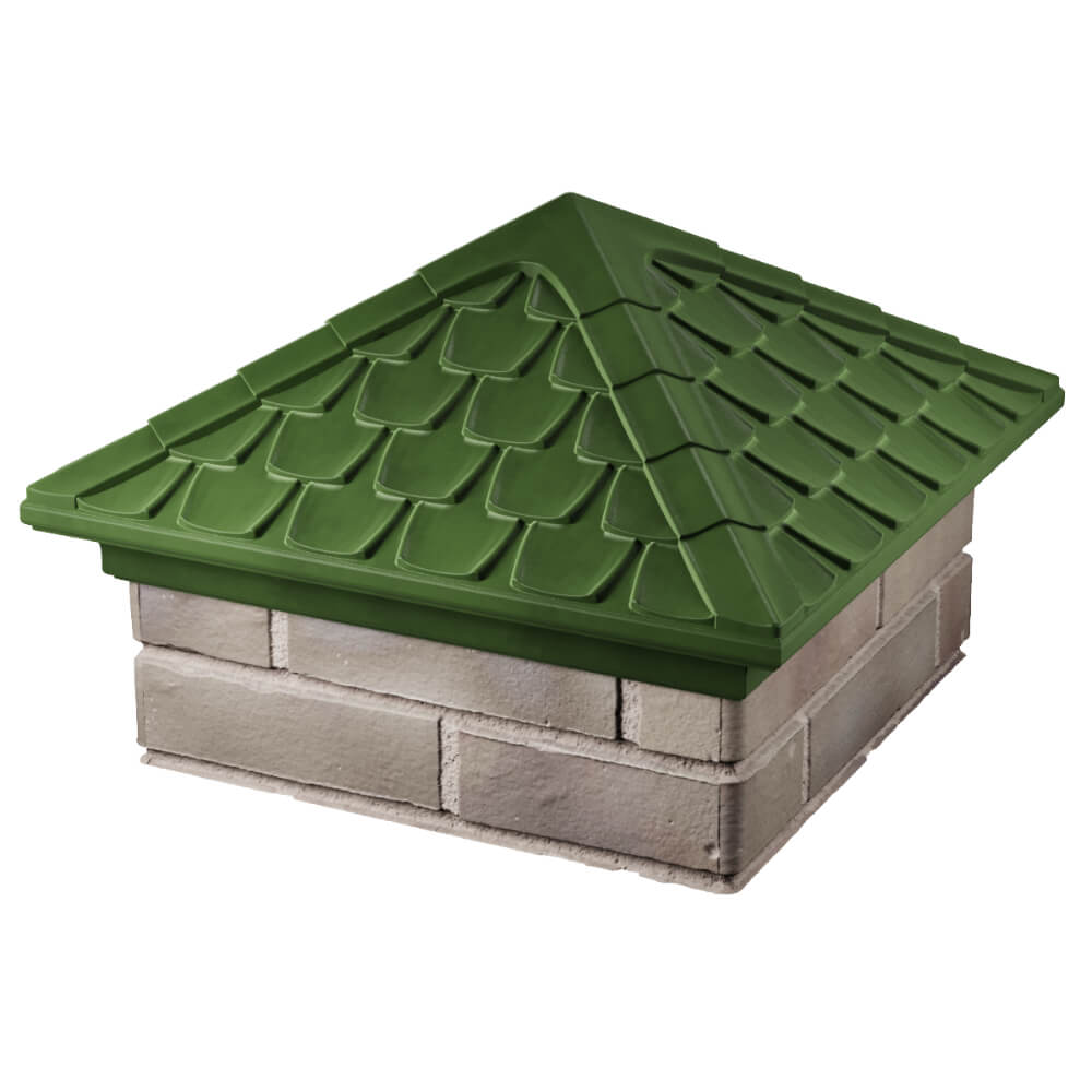 Колпак Zking Эльбрус Зеленый на столб 1.5х1.5 кирпича (385х385мм) в Каменске-Уральском фото