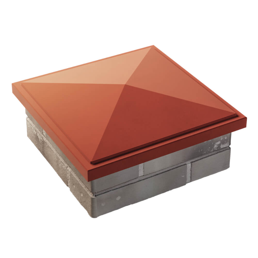 Колпак Zking БонаМоно Красный на столб 1.5х1.5 кирпича (385х385, 400х400мм) в Каменске-Уральском фото