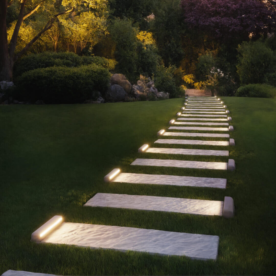 LED Светильник для шаговой плиты STONE Светлая Галька 330х75х98мм в Каменске-Уральском фото