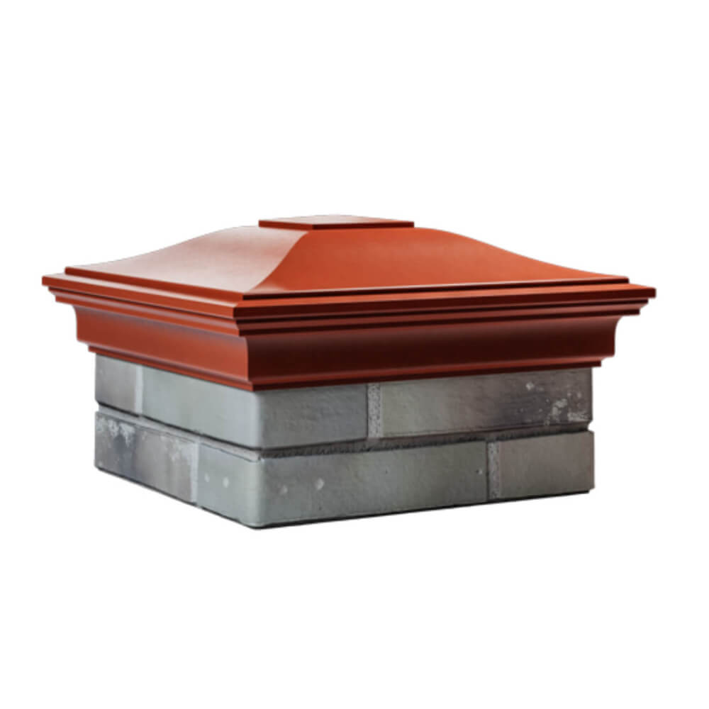 Колпак Zking Монблан Красный на столб 1.5х1.5 еврокирпича 0.7НФ (355х355мм) в Каменске-Уральском фото