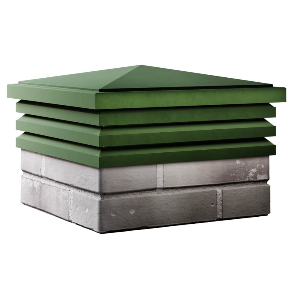 Колпак Zking Бона ХайТек Зеленый на столб 1.5х1.5 кирпича (385х385мм) в Каменске-Уральском фото