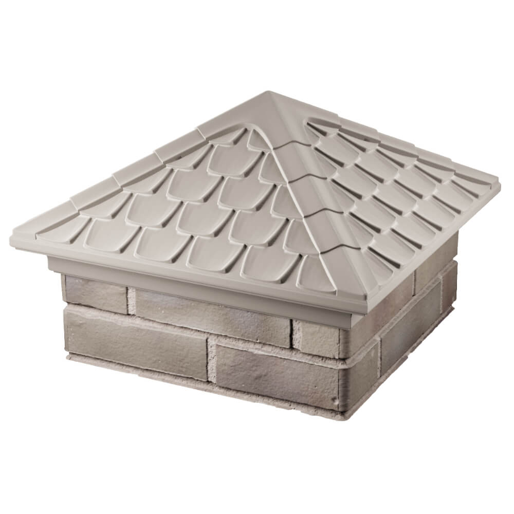 Колпак Zking Эльбрус Бежевый на столб 1.5х1.5 кирпича (385х385мм) в Каменске-Уральском фото