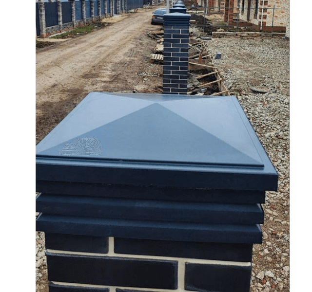 Колпак Zking Бона ХайТек Серый на столб 1.5х1.5 кирпича (385х385мм) в Каменске-Уральском фото