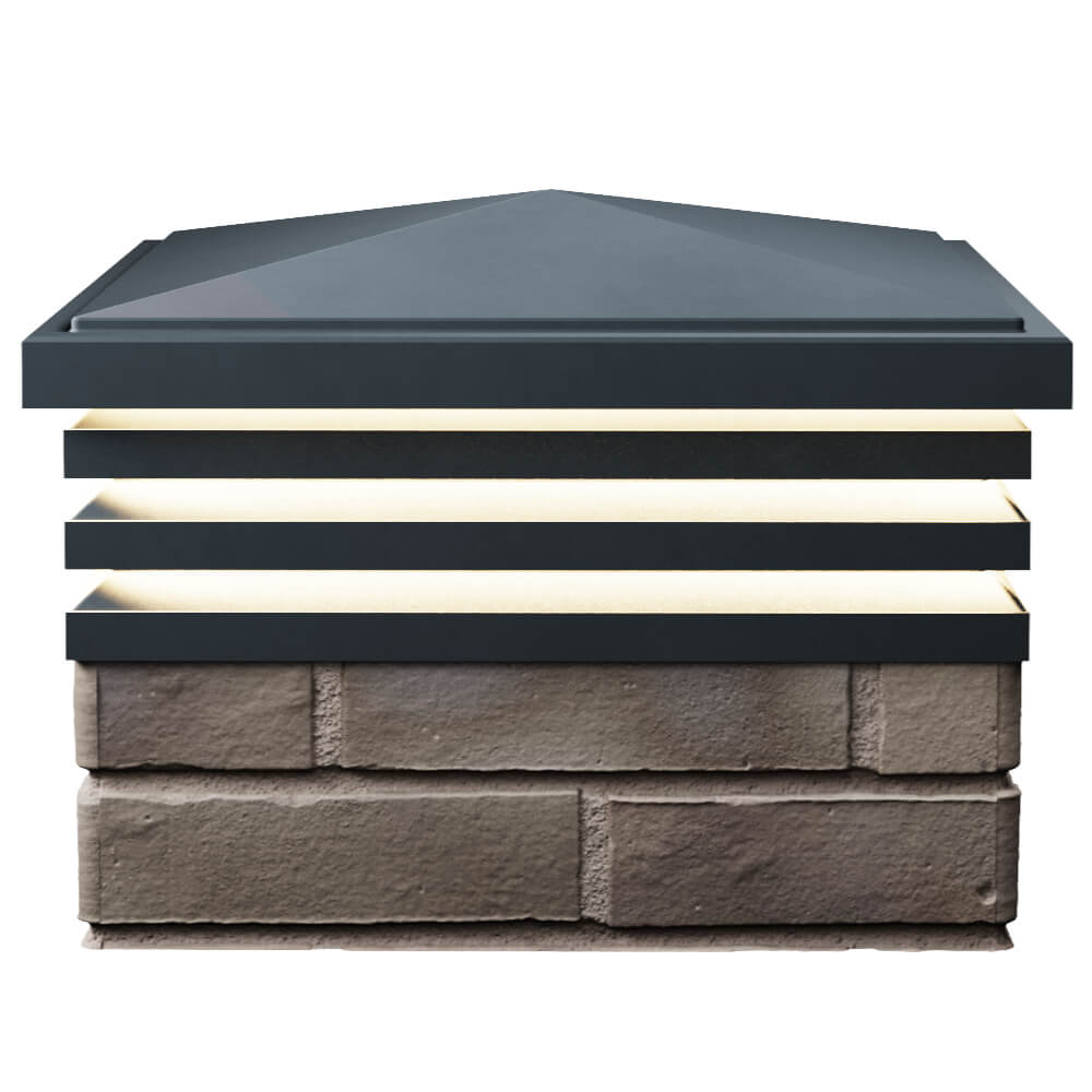 Колпак Zking Бона ХайТек Серый на столб 1.5х1.5 кирпича (385х385мм) с подсветкой в Каменске-Уральском фото