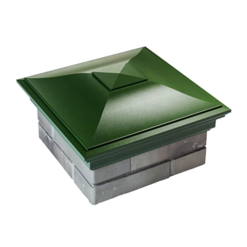 Колпак Zking Монблан Зеленый на столб 1.5х1.5 еврокирпича 0.7НФ (355х355мм) в Каменске-Уральском фото