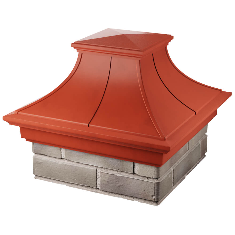 Колпак Zking Монблан Премиум Красный на столб 1.5х1.5 кирпича (385х385мм) в Каменске-Уральском фото
